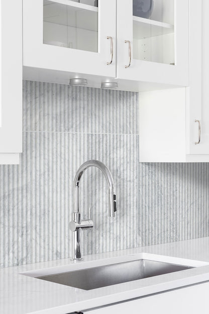 Carrara White Milano Ribbo Honed