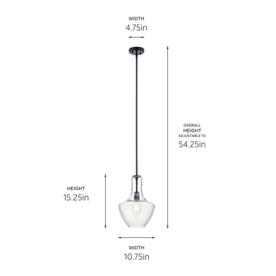 Everly Single Light 11" Wide Pendant with Clear Glass Shade