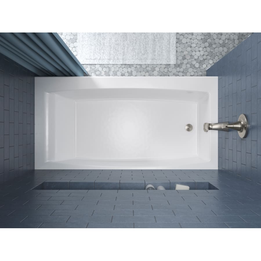 Entity 60" Three Wall Alcove Acrylic Soaking Tub with Right Drain