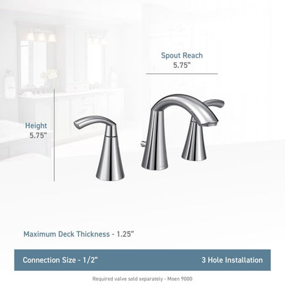 Glyde 1.2 GPM Widespread Bathroom Faucet with Pop-Up Drain Assembly