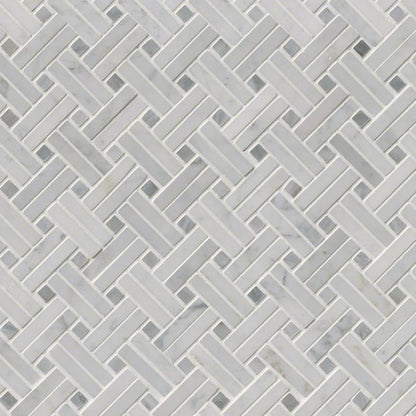 Carrara White Basketweave Pattern Polished