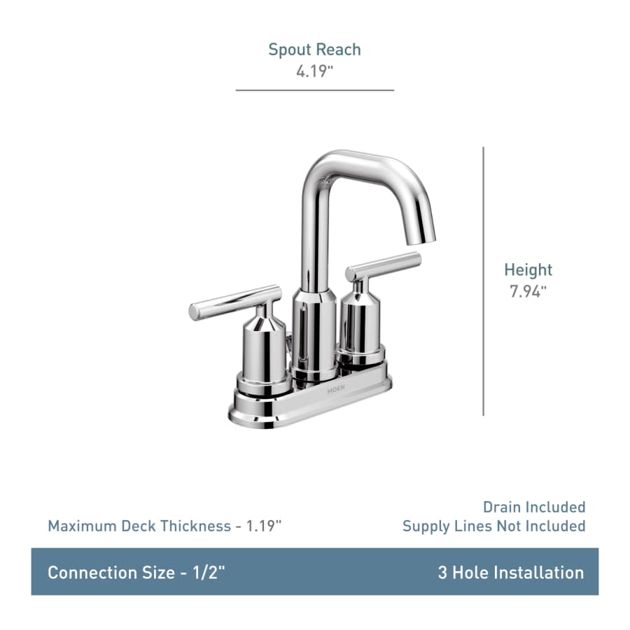 Gibson Double Handle Centerset Bathroom Faucet with Duralast Valve Technology and Pop-Up Drain Assembly