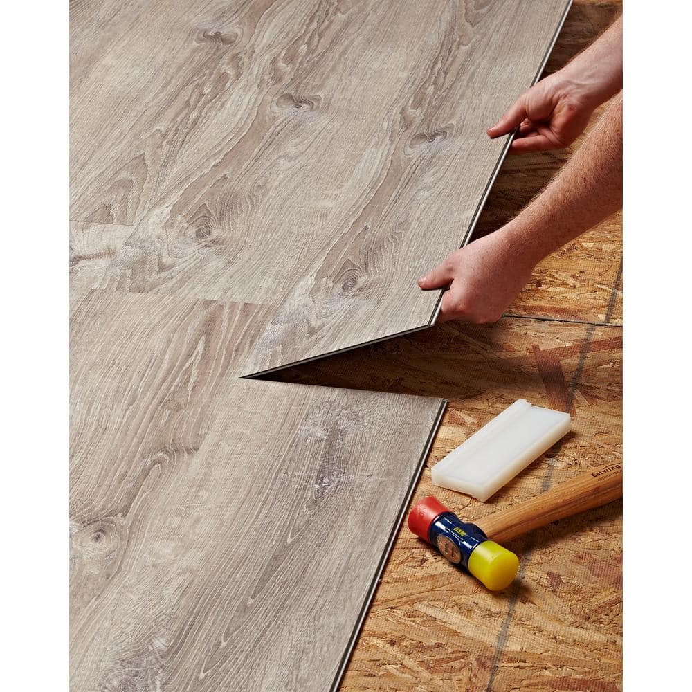 Sterling Oak 6 MIL x 8.7 in. W x 48 in. L Click Lock Waterproof Luxury Vinyl Plank Flooring (20.1 sqft/case)