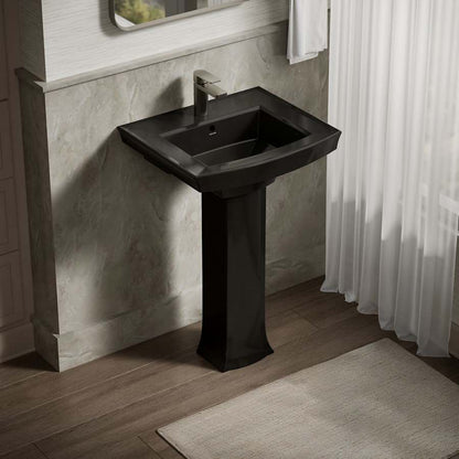 Archer 24" Pedestal Bathroom Sink with 1 Hole Drilled and Overflow