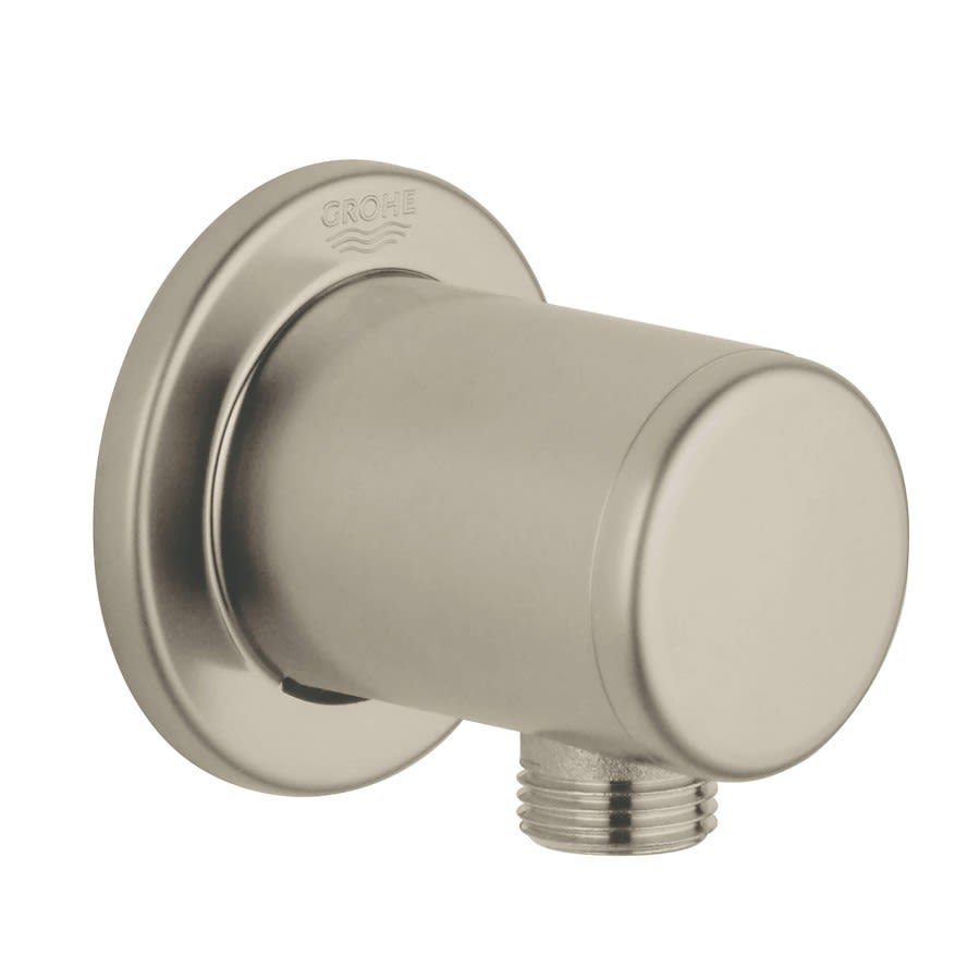 Relexa Shower Outlet Elbow, 1/2 in, FNPT, Brass, Brushed Nickel