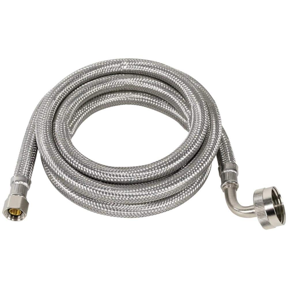 6 ft. Braided Stainless Steel Dishwasher Connector with Elbow
