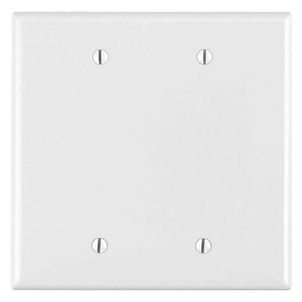 White 2-Gang Blank Plate Wall Plate (1-Pack)