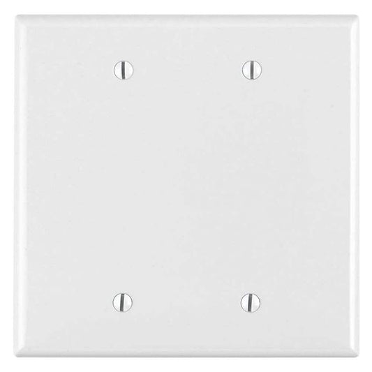 White 2-Gang Blank Plate Wall Plate (1-Pack)