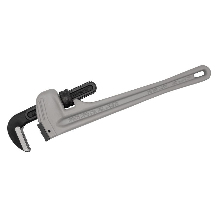 Straight Pipe Wrench, 1/4 to 2-1/2 in Pipe, 18 in OAL, Hook and Heel Jaw, Titanium Aluminum Alloy Handle