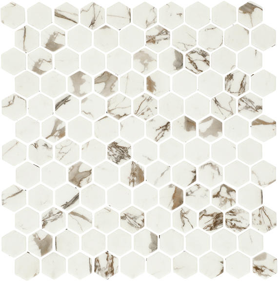 Uptown Glass Posh Sparkler Hexagon 1X1 Matte