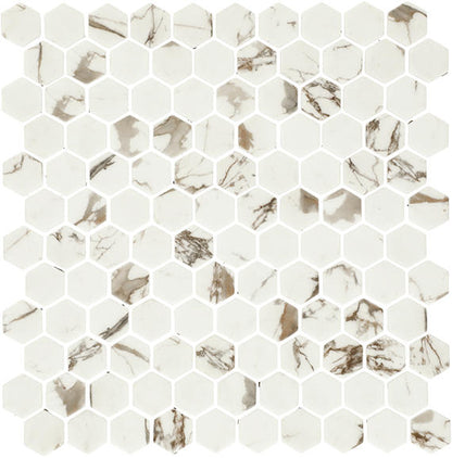 Uptown Glass Posh Sparkler Hexagon 1X1 Matte