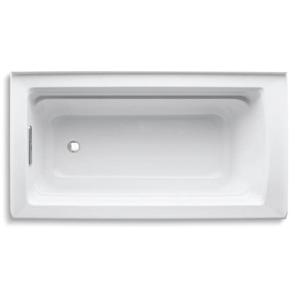 Archer Collection 60" Three Wall Alcove Soaker Bath Tub with Armrests, Lumbar Support and Left Drain