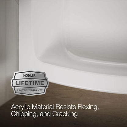 60" Three Wall Alcove Curved Apron Soaking Tub with Right Hand Drain