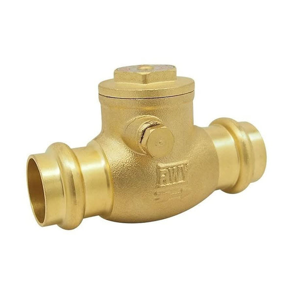 Swing Check Valve, 1-1/2 in, Press, Brass