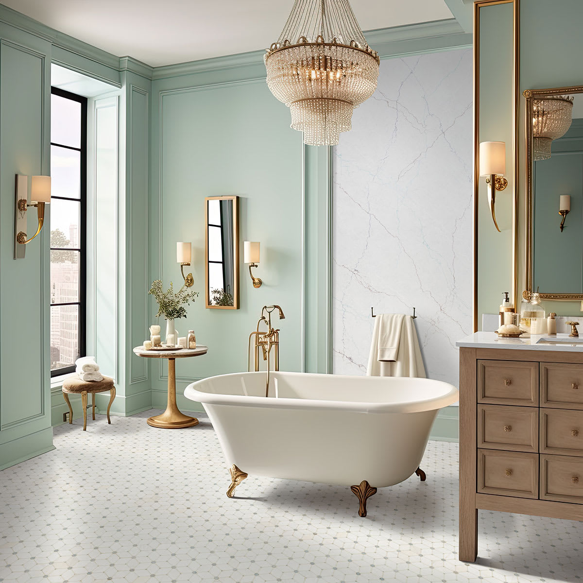 BIANCO DOLOMITE CREMA DOTTY MOSAIC