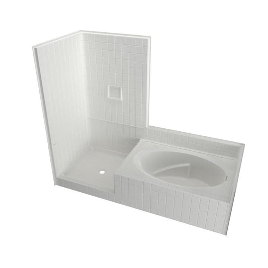 1-Piece Tub & Shower, 84 x 102 in, Left Hand Drain, White