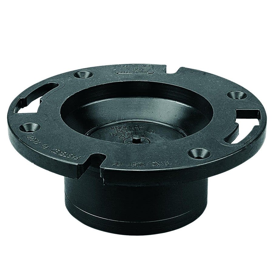 DWV Test Cap Closet Flange, 4 in, Hub, ABS