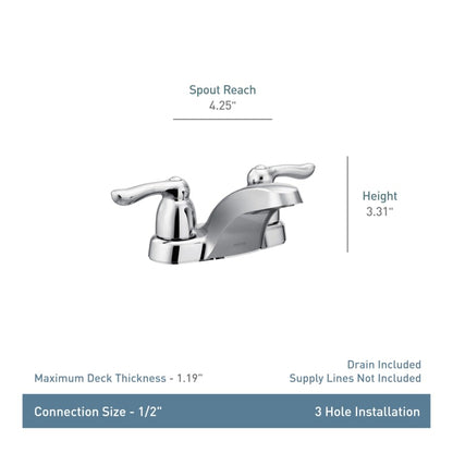 Double Handle Centerset Bathroom Faucet from the Chateau Collection (Valve Included)