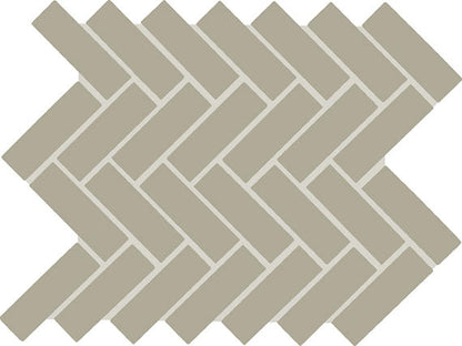 Color Wheel Mosaic Matte Architectural Gray Herringbone 1X3 Matte