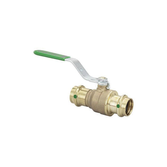 1-Piece Ball Valve, 3/4 in, Press, Full Port, Stainless Steel Ball, Bronze