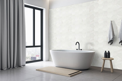 Greecian White 8" Hexagon Polished