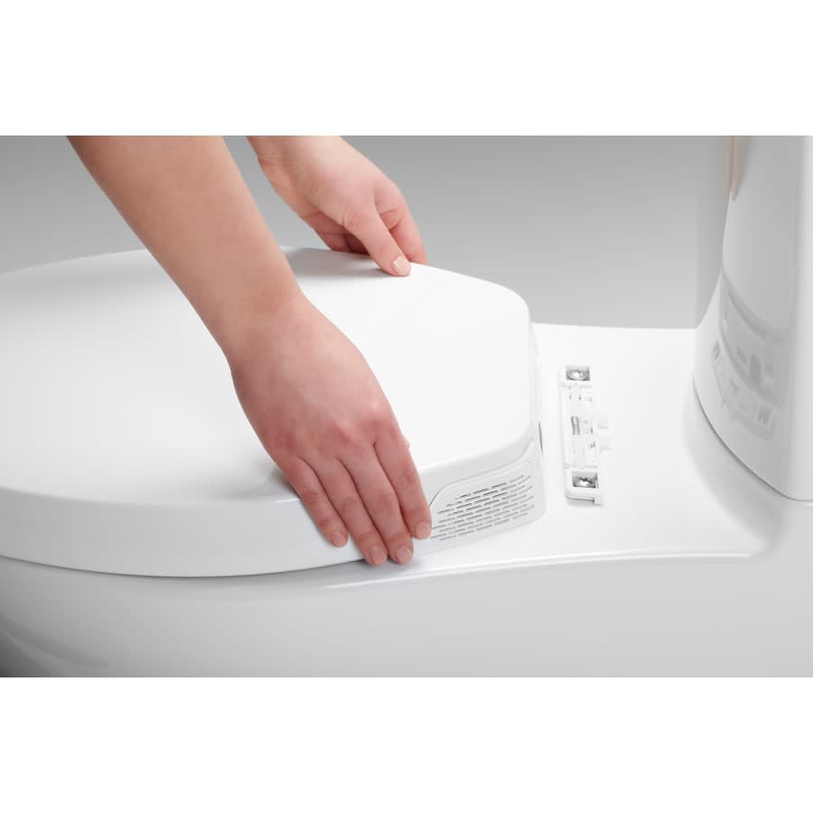 Purefresh Elongated Closed Front Toilet Seat with Purefresh Air Filtering, Night Light, and Quiet-Close Technology