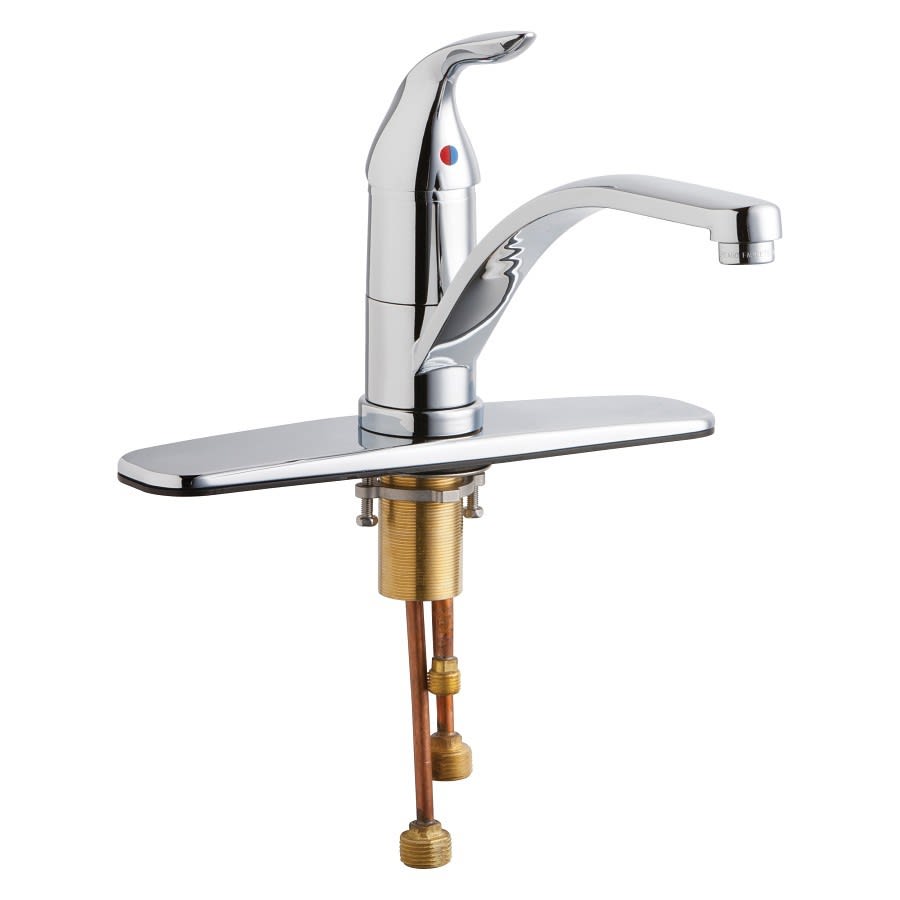 Kitchen Faucet, Deck Mount, ADA, 1 Lever Handle, 3-Hole, Polished Chrome
