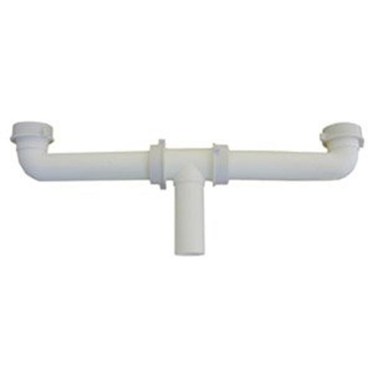 Continuous Waste, Center Outlet, 1-1/2 in, PVC, White