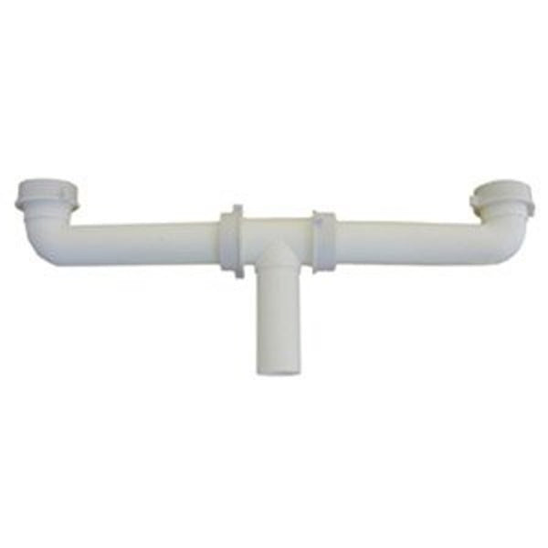 Continuous Waste, Center Outlet, 1-1/2 in, PVC, White