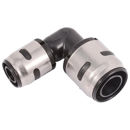 90 deg Elbow, 3/4 x 1/2 in, Push, Plastic