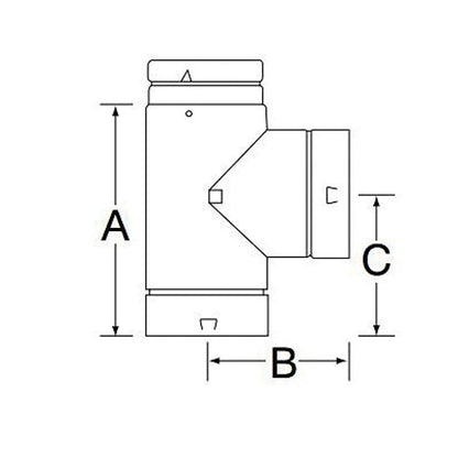 Round Vent Tee, 4 in Dia