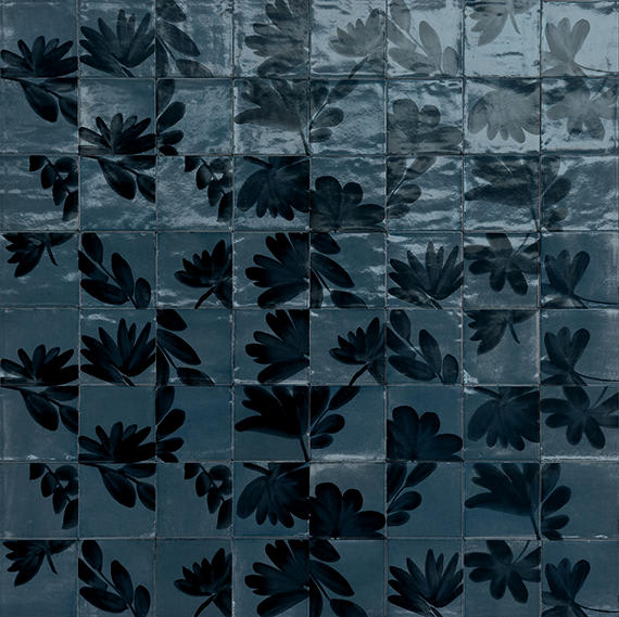Rice Blu Deco Blossom Square 6X6 Glossy