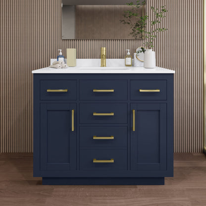 Beckett Single Bathroom Vanity with Toe Kick - 42W x 35H x 22D