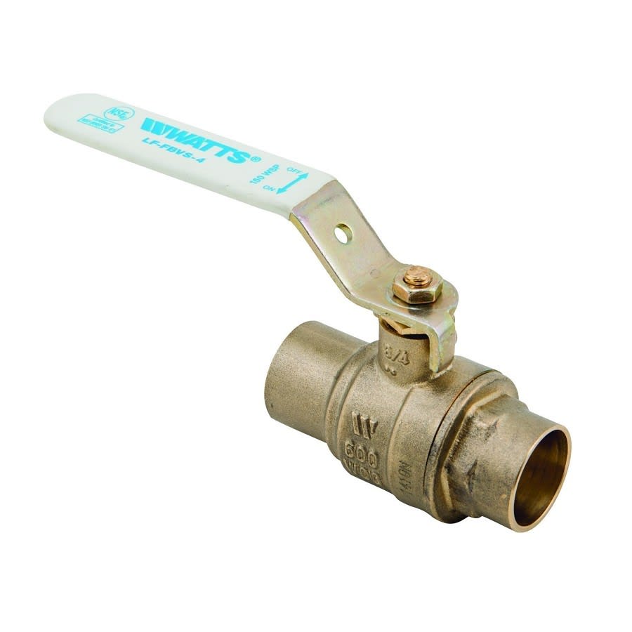2-Piece Ball Valve, 1/2 in, C, Full Port, Brass Ball, Brass