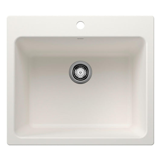 LIVEN™ SILGRANIT® Laundry Sink, 1 Basin, Top/Under Mount, 1-Hole, Granite, White