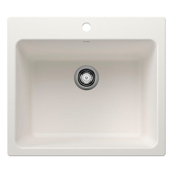 LIVEN™ SILGRANIT® Laundry Sink, 1 Basin, Top/Under Mount, 1-Hole, Granite, White
