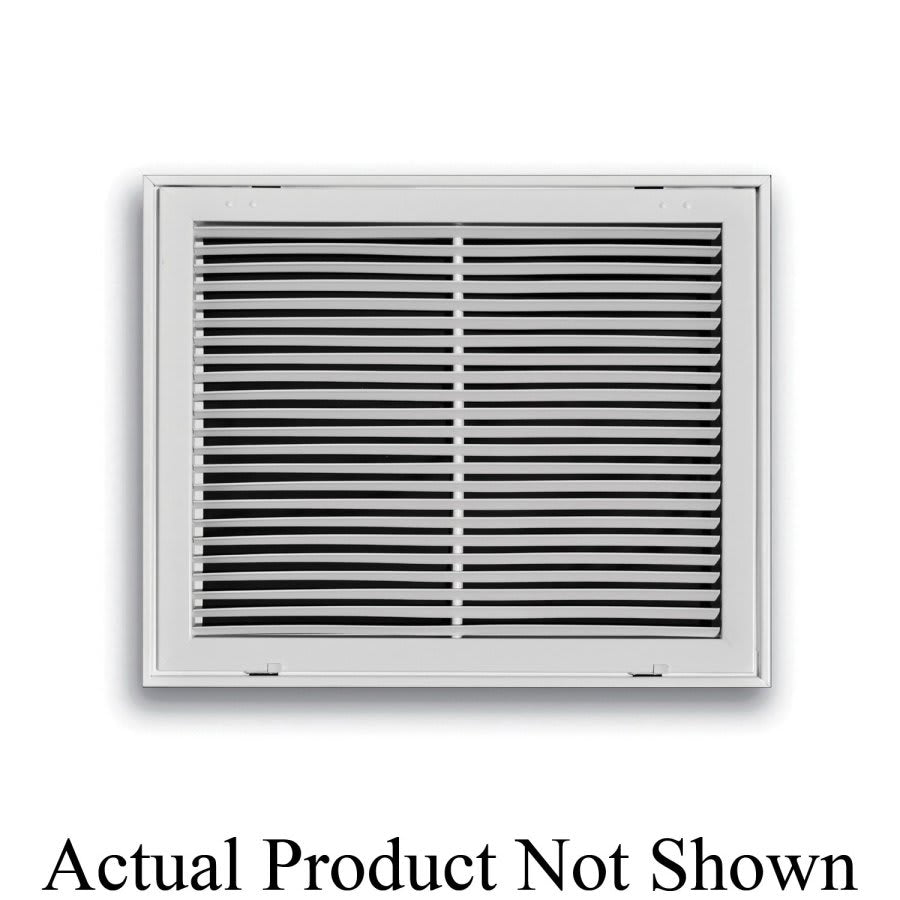 Fixed Bar Type Return Filter Grille, 20 x 16 in, 30 deg Pitch, 1 in Filter, Steel, White