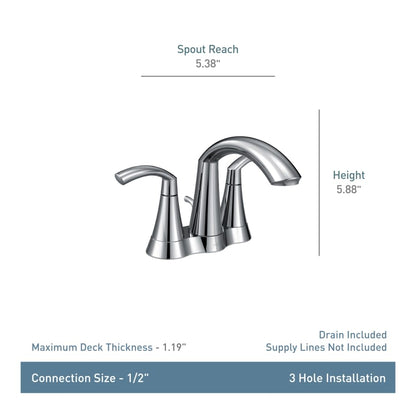 Glyde 1.2 GPM Centerset Bathroom Faucet with Pop-Up Drain Assembly