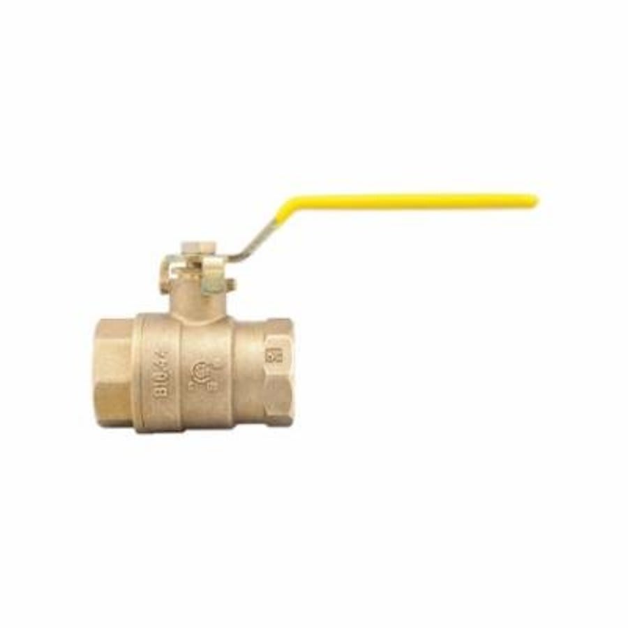 2-Piece Ball Valve, 2-1/2 in, FNPT, Full Port, Brass Ball, Brass