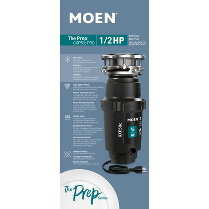 GX Pro 1/2 HP Continuous Garbage Disposal with a Vortex Motor and Power cord included.