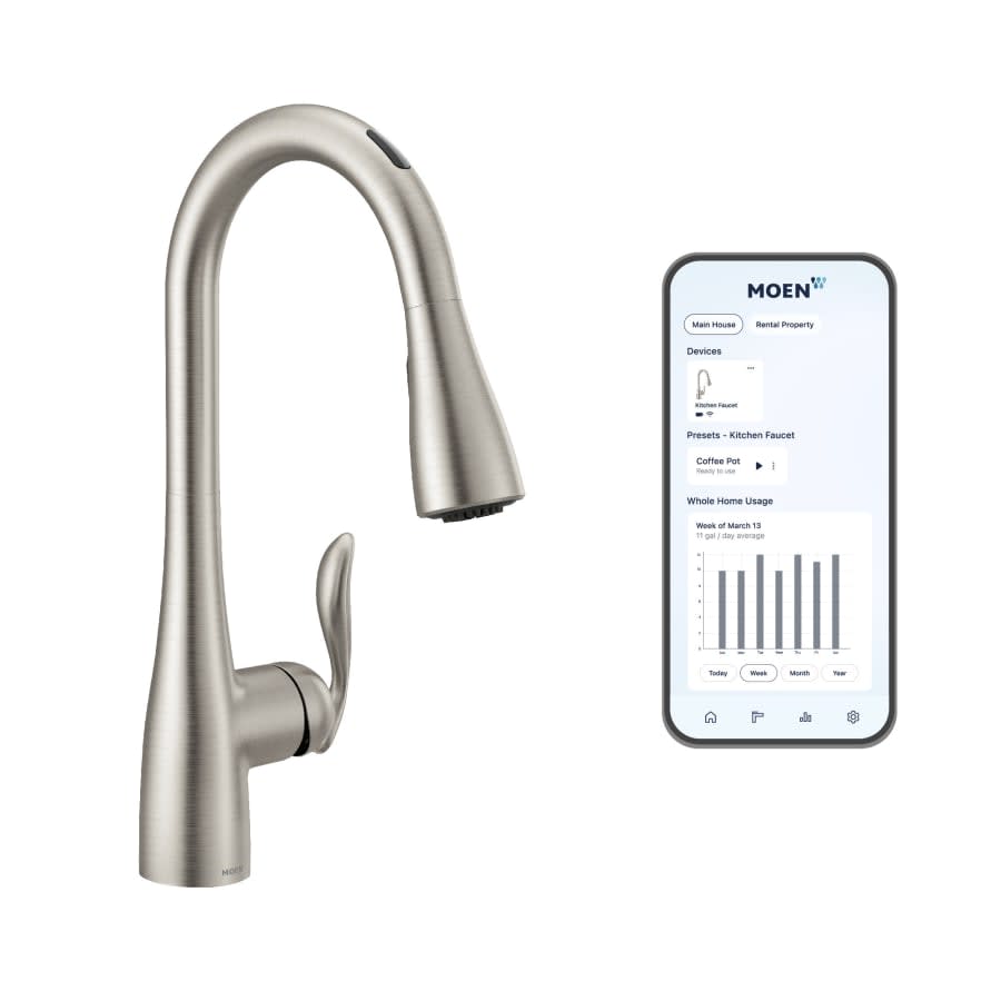 Arbor Smart Faucet 1.5 GPM Single Hole Pull Down Kitchen Faucet with Voice Control