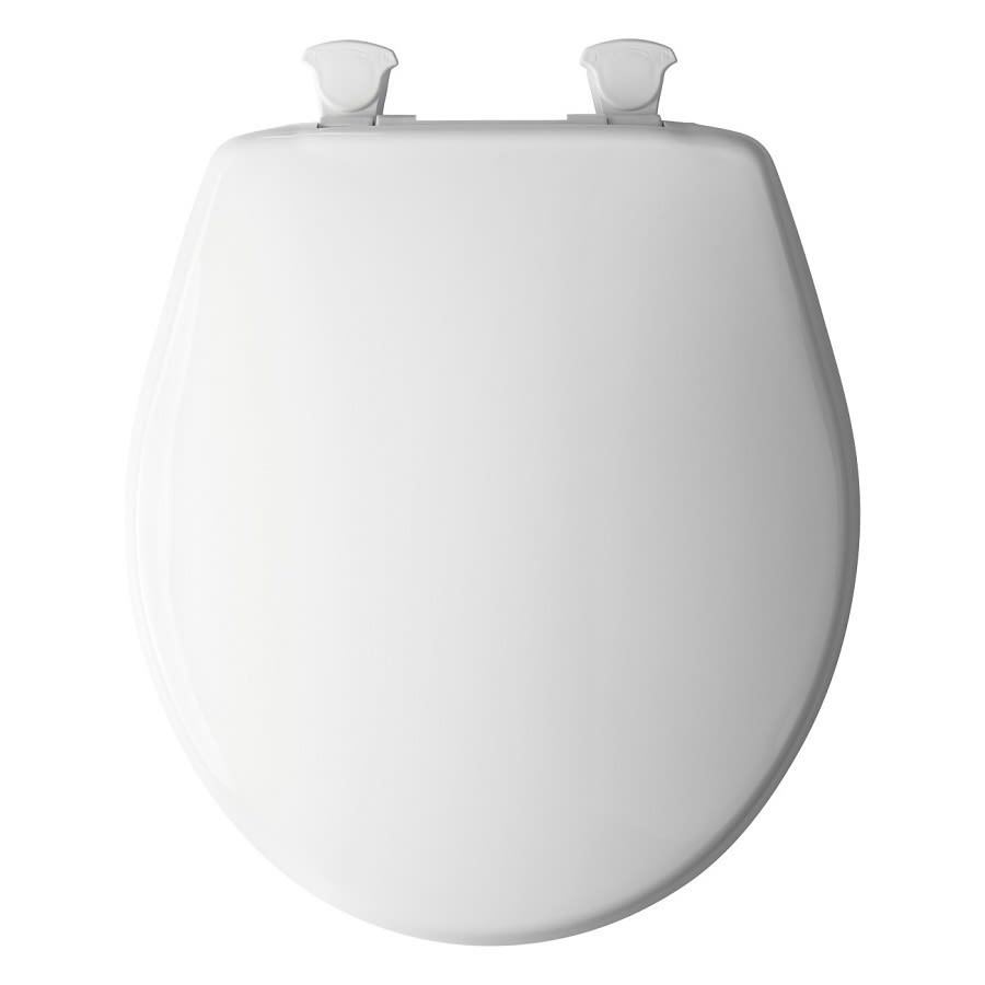 Toilet Seat, Round Bowl, Closed Front, With Cover, Plastic, White