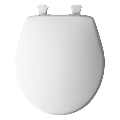 Toilet Seat, Round Bowl, Closed Front, With Cover, Plastic, White