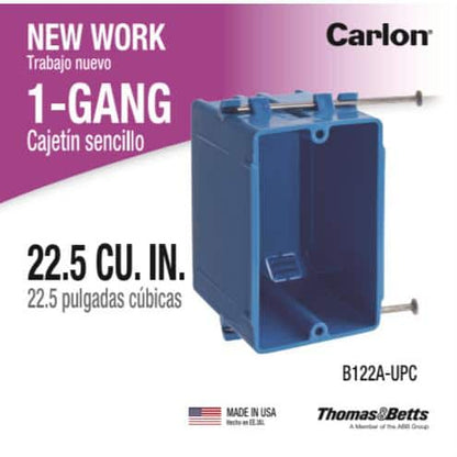 1-Gang 22 cu. in. New Work PVC Electrical Outlet Box