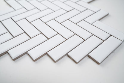 1x3 White Herringbone