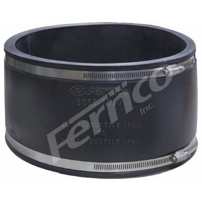 Transition Coupling, 10 in, Asbestos Cement Fiber/Ductile Iron x Asbestos Cement Fiber/Ductile Iron, Flexible PVC