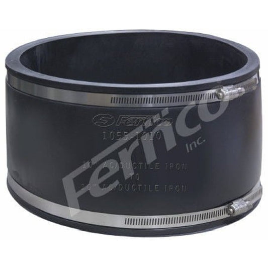 Transition Coupling, 10 in, Asbestos Cement Fiber/Ductile Iron x Asbestos Cement Fiber/Ductile Iron, Flexible PVC