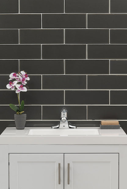 Metallic Gray Bevel Tile 4x12