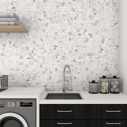 Marble Venetian Calacatta Oval, Straight Edge 1 1/2X3/4 Polished