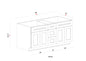 Vanity Double Sink Base Cabinet with Drawers - 60"W * 34- 1/2"H * 21"D - 3DRW